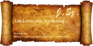 Jablonszky Szabina névjegykártya